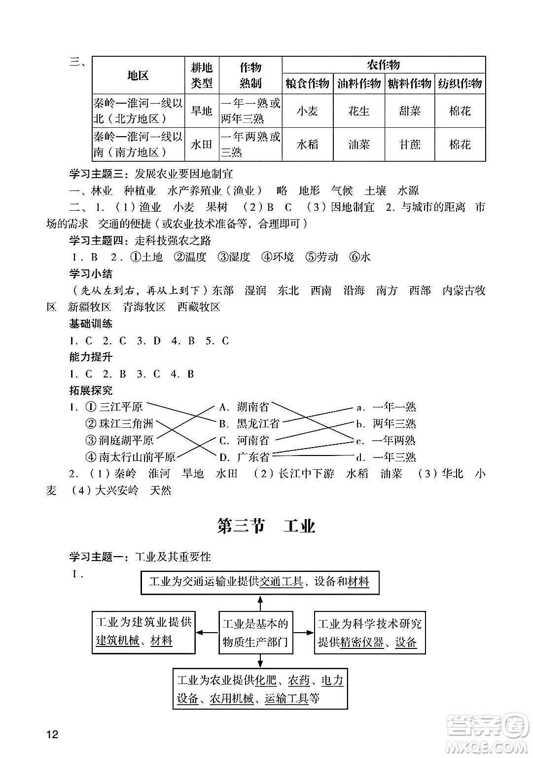 廣州出版社2024年秋陽光學業(yè)評價八年級地理上冊人教版答案