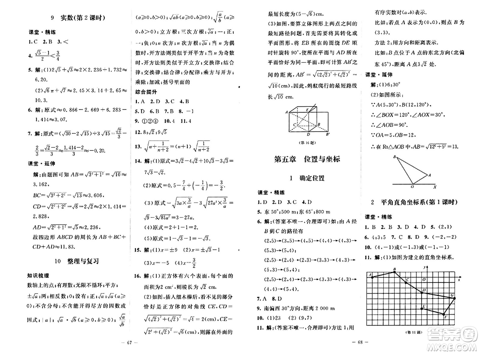 北京師范大學(xué)出版社2024秋初中同步練習(xí)冊七年級數(shù)學(xué)上冊魯教版五四制答案