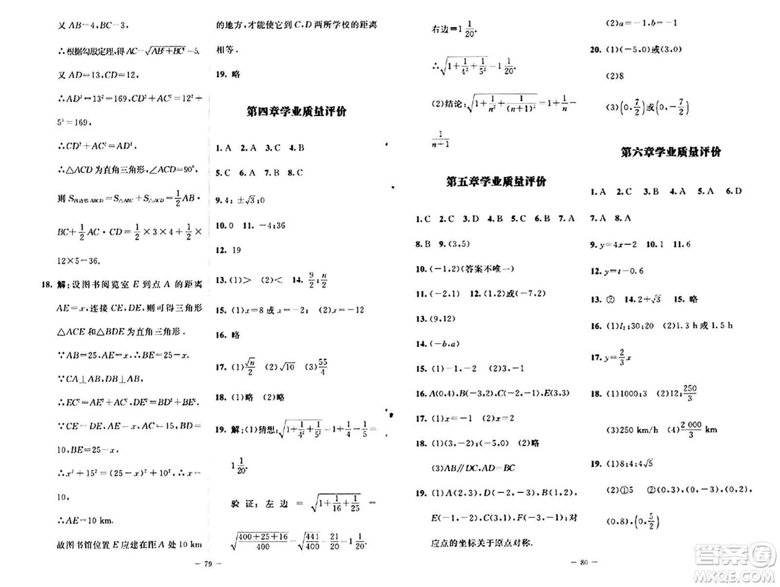 北京師范大學(xué)出版社2024秋初中同步練習(xí)冊七年級數(shù)學(xué)上冊魯教版五四制答案