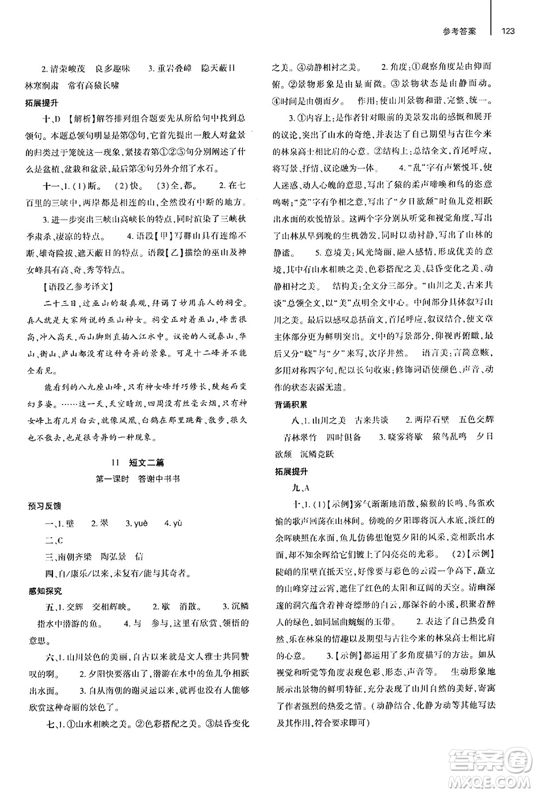 大象出版社2024秋初中同步練習(xí)冊八年級語文上冊人教版山東專版答案