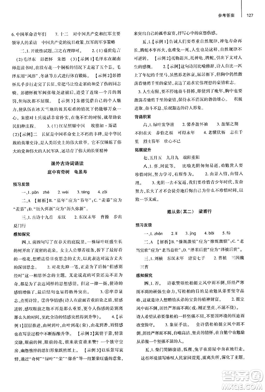 大象出版社2024秋初中同步練習(xí)冊八年級語文上冊人教版山東專版答案