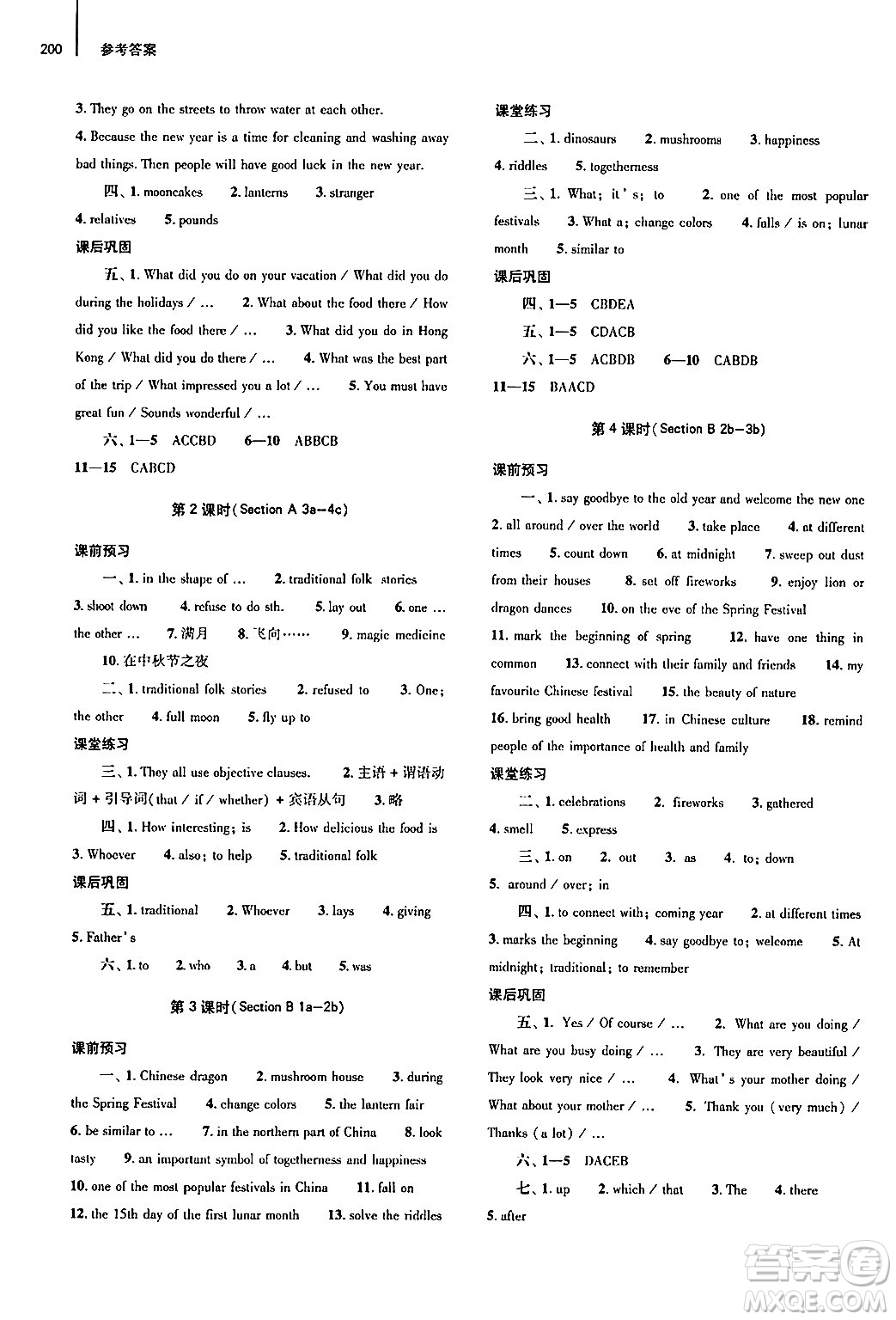大象出版社2025秋初中同步練習(xí)冊(cè)九年級(jí)英語(yǔ)全一冊(cè)人教版山東專版答案