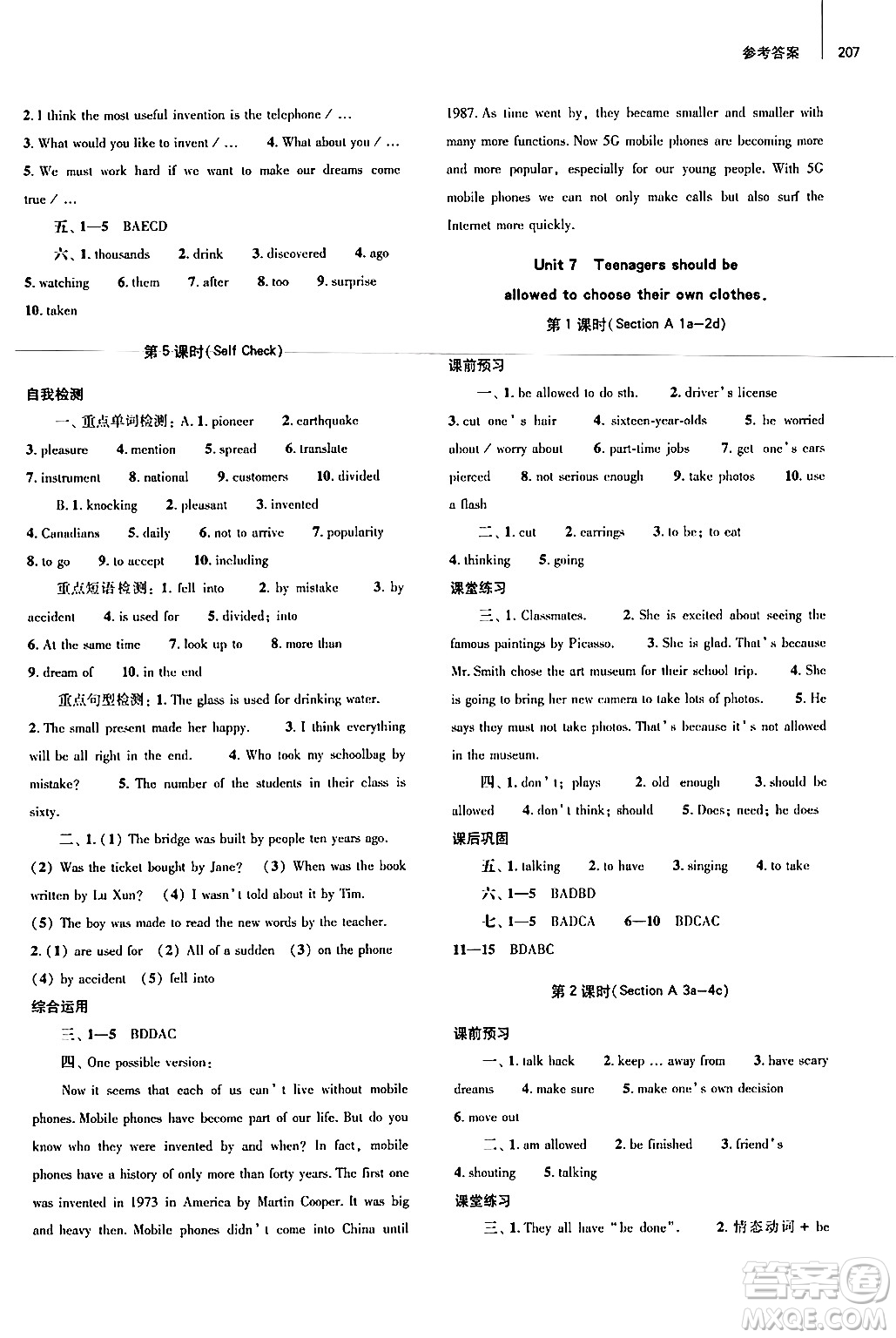 大象出版社2025秋初中同步練習(xí)冊(cè)九年級(jí)英語(yǔ)全一冊(cè)人教版山東專版答案