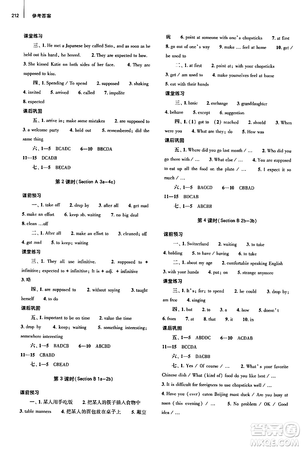 大象出版社2025秋初中同步練習(xí)冊(cè)九年級(jí)英語(yǔ)全一冊(cè)人教版山東專版答案