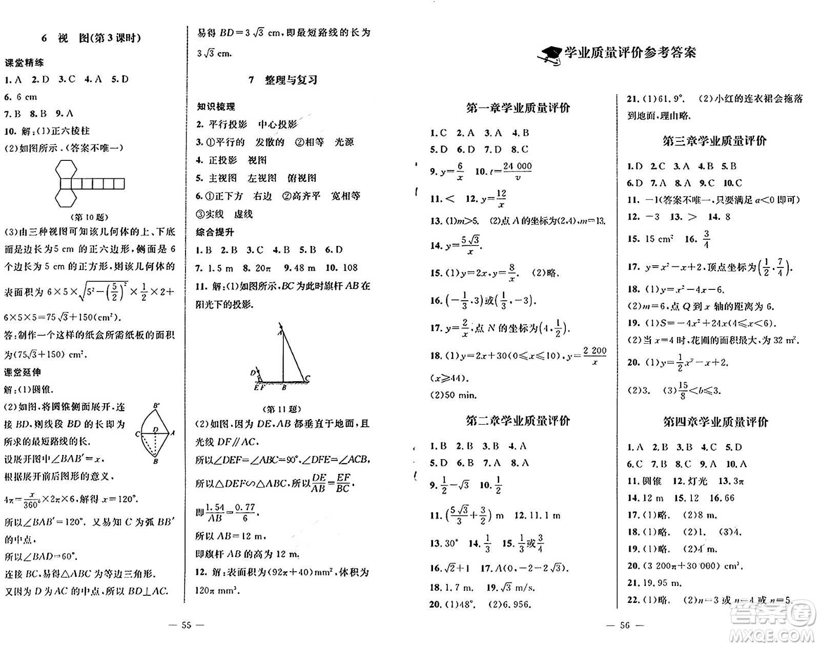 北京師范大學出版社2024秋初中同步練習冊九年級數學上冊魯教版五四制答案