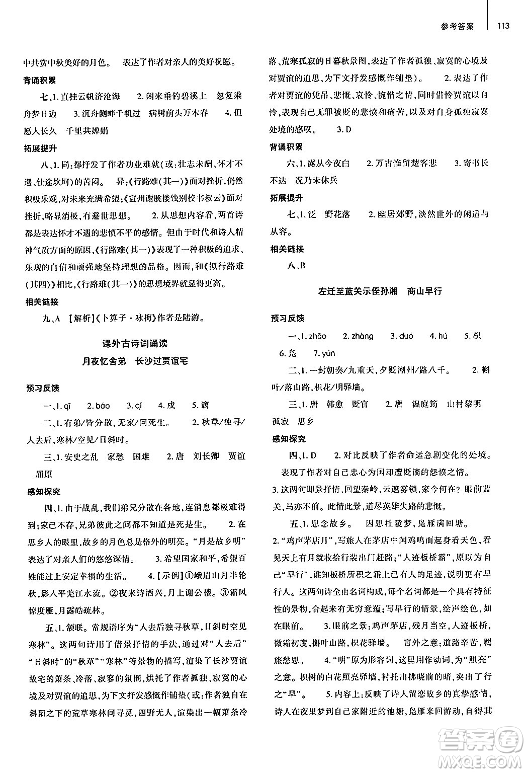 大象出版社2024秋初中同步練習(xí)冊(cè)九年級(jí)語(yǔ)文上冊(cè)人教版山東專版答案