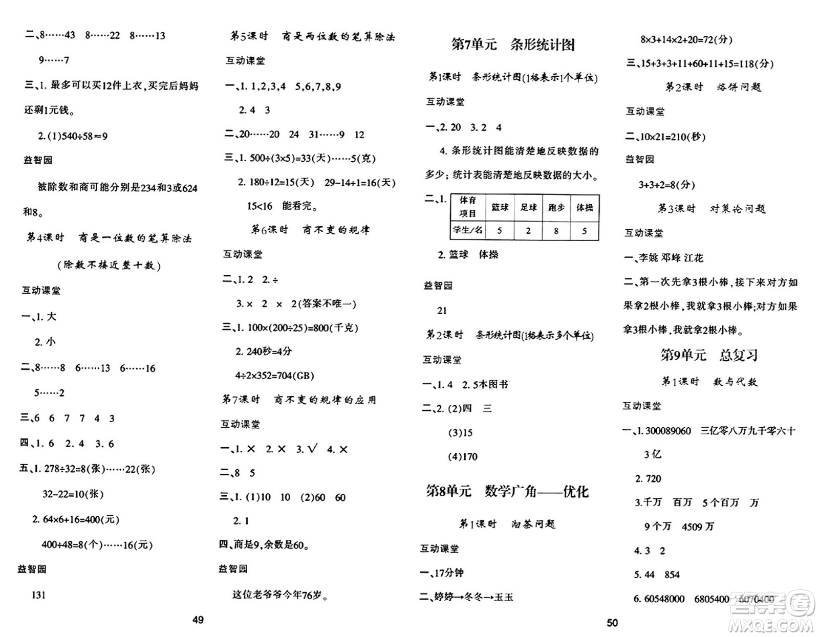 陜西人民教育出版社2024年秋學(xué)習(xí)與評(píng)價(jià)四年級(jí)數(shù)學(xué)上冊(cè)人教版答案