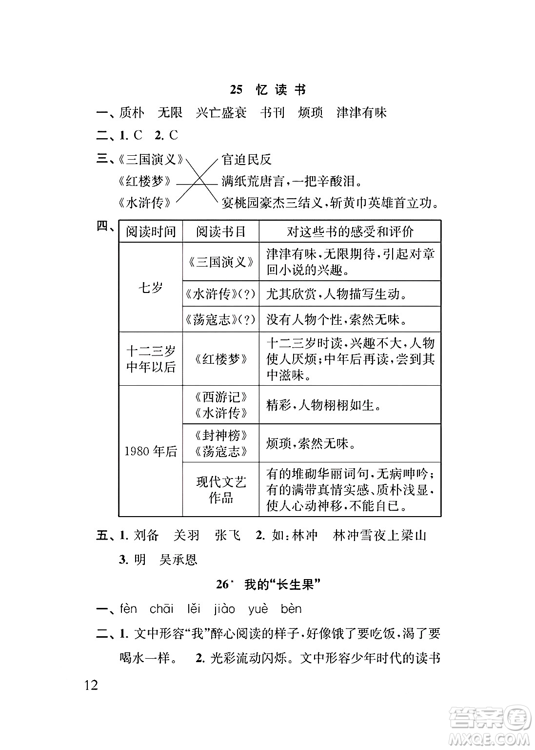 江蘇鳳凰教育出版社2024年秋小學(xué)語文補充習(xí)題五年級語文上冊人教版答案