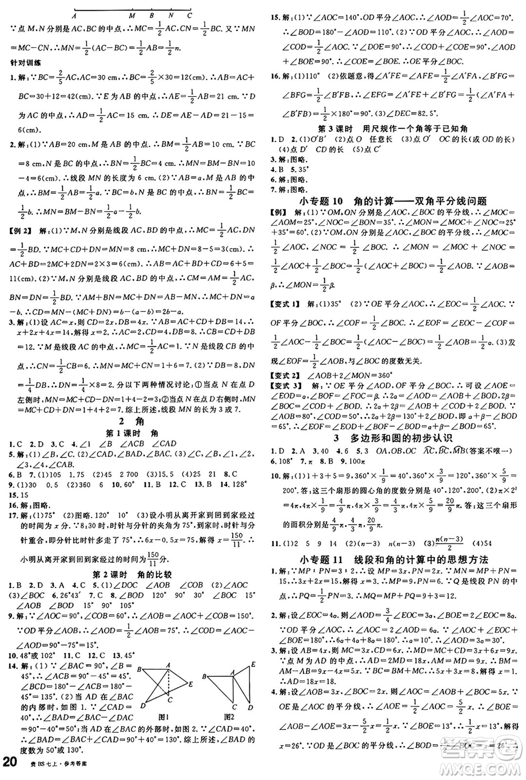 廣東經(jīng)濟出版社2024年秋名校課堂七年級數(shù)學上冊北師大版貴州專版答案