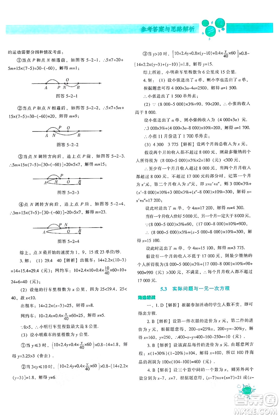 遼寧教育出版社2024年秋尖子生題庫七年級數(shù)學上冊人教版答案