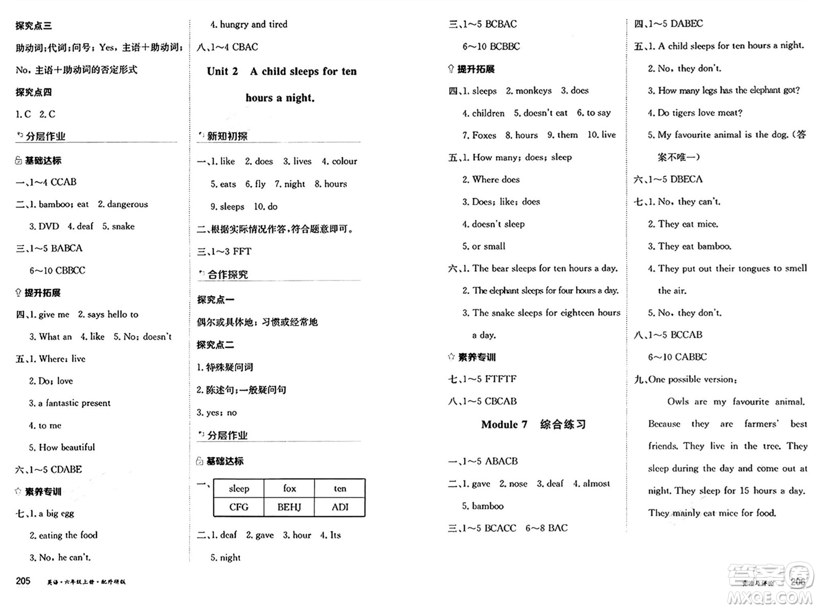 黑龍江教育出版社2024年秋資源與評價(jià)六年級英語上冊外研版黑龍江專版答案