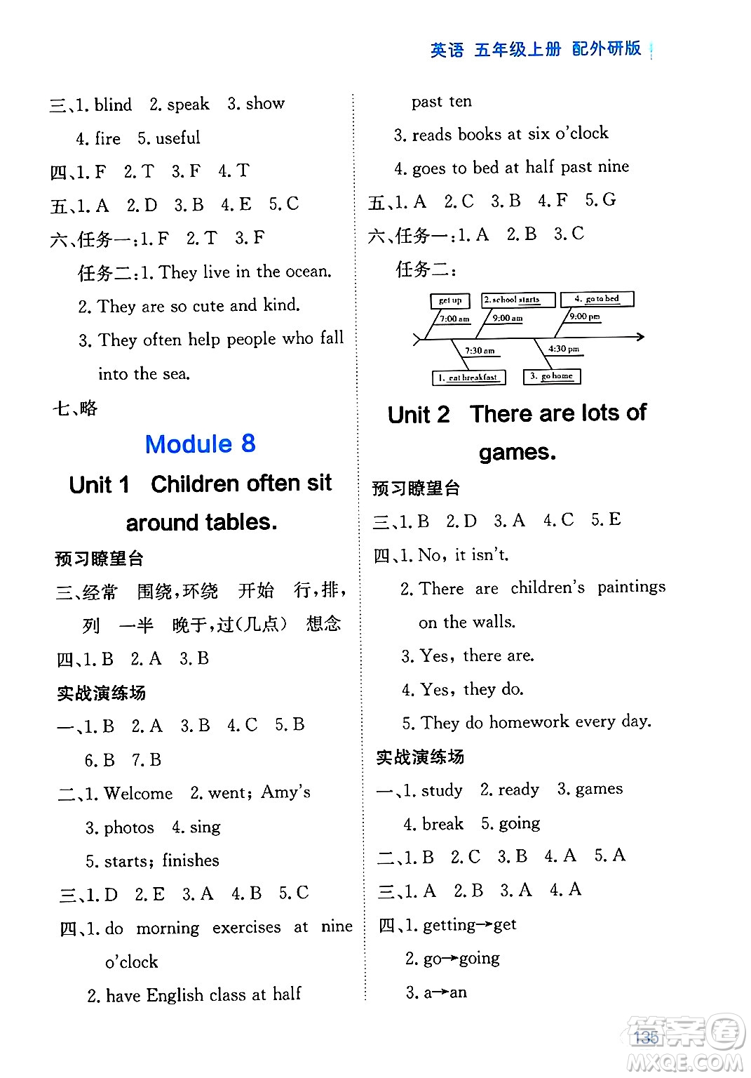 黑龍江教育出版社2024年秋資源與評價五年級英語上冊外研版黑龍江專版答案