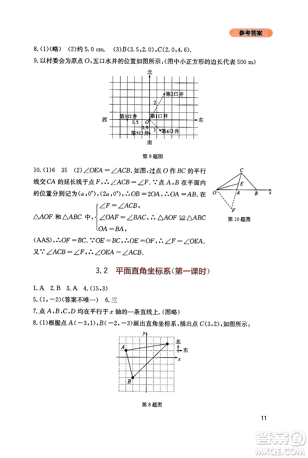 四川教育出版社2024年秋新課程實踐與探究叢書八年級數(shù)學上冊北師大版答案