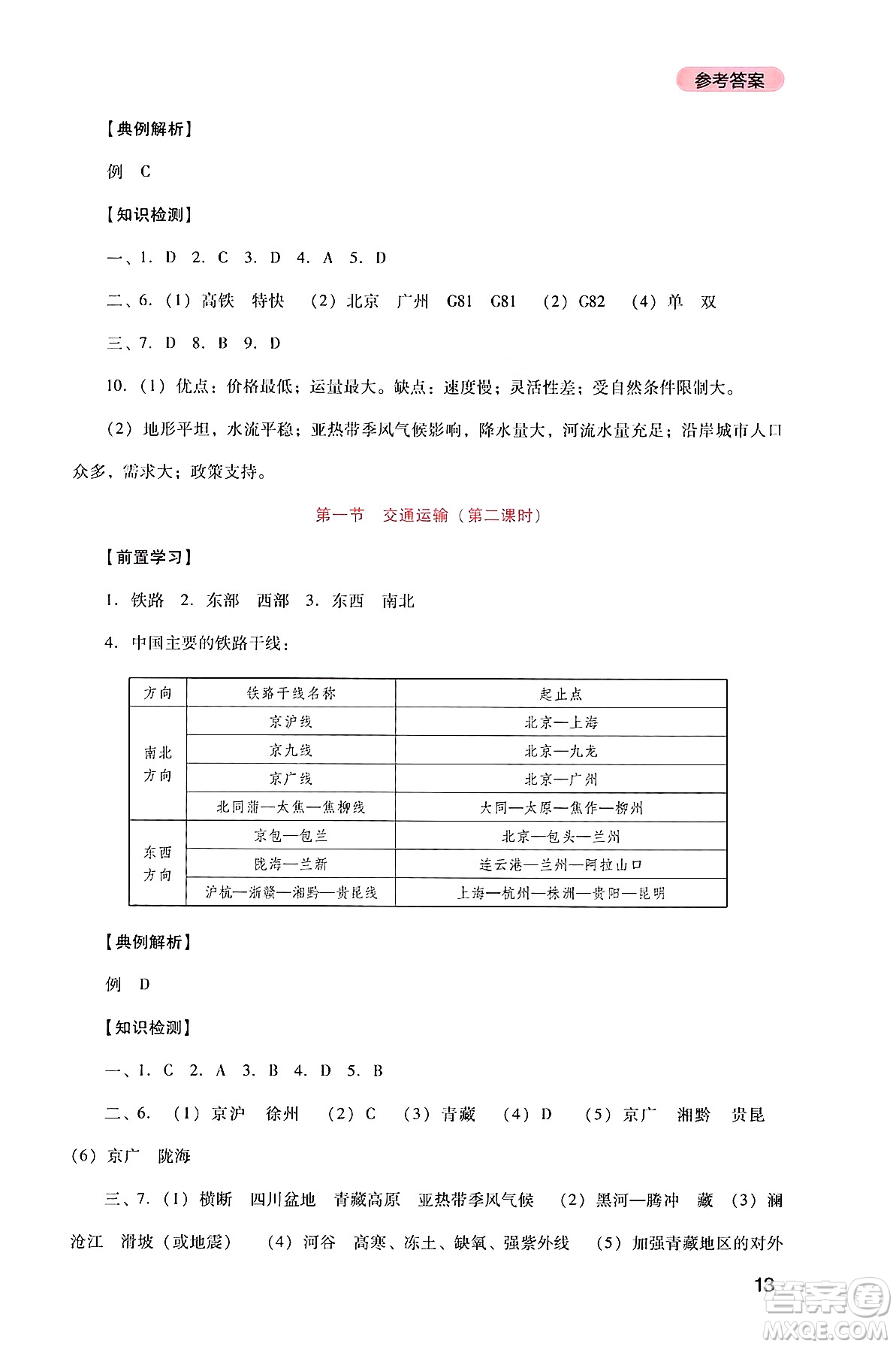 四川教育出版社2024年秋新課程實(shí)踐與探究叢書八年級(jí)地理上冊(cè)人教版答案