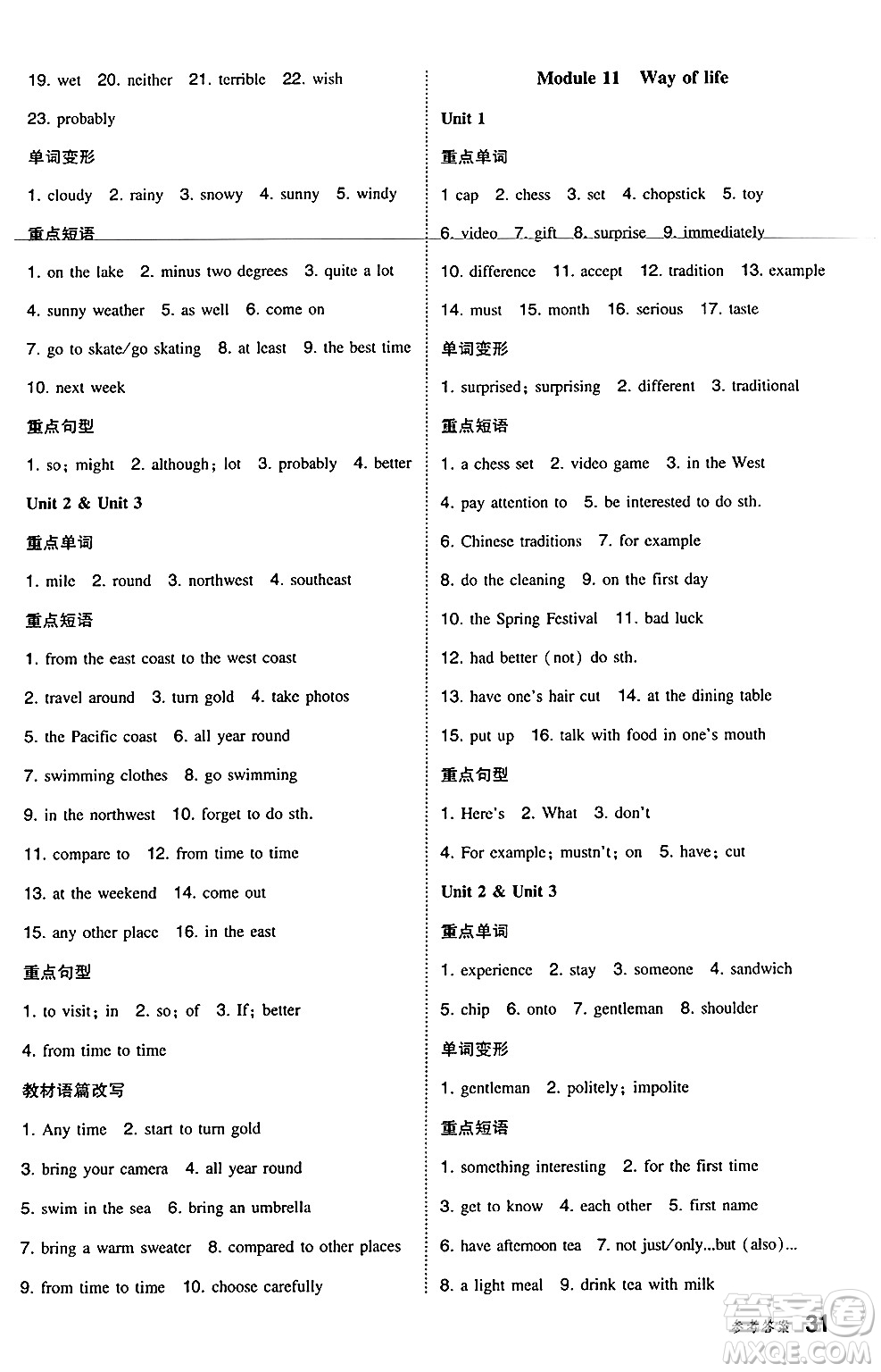 湖南教育出版社2024年秋一本同步訓(xùn)練八年級(jí)英語(yǔ)上冊(cè)外研版答案