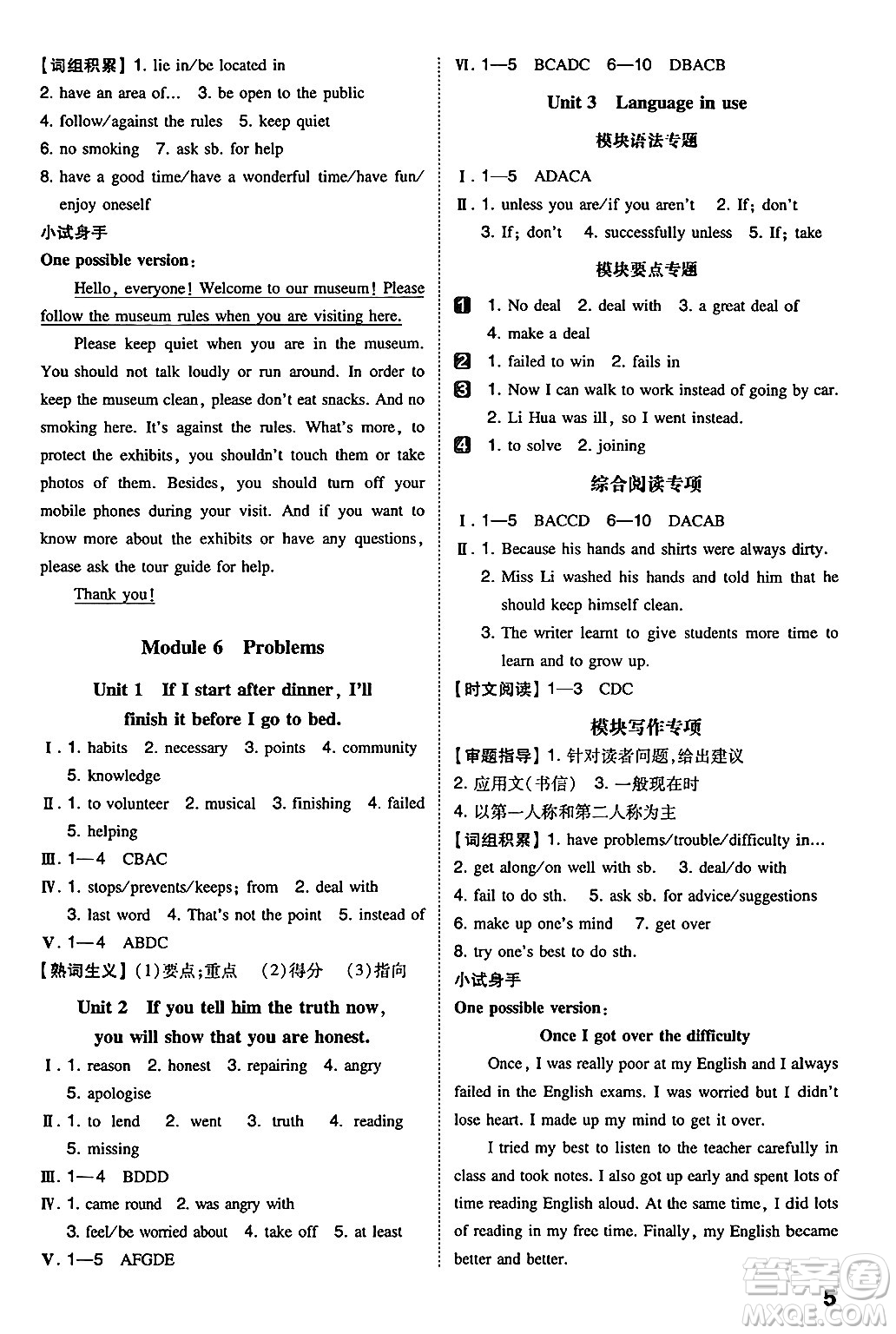 湖南教育出版社2024年秋一本同步訓(xùn)練九年級(jí)英語(yǔ)上冊(cè)外研版答案