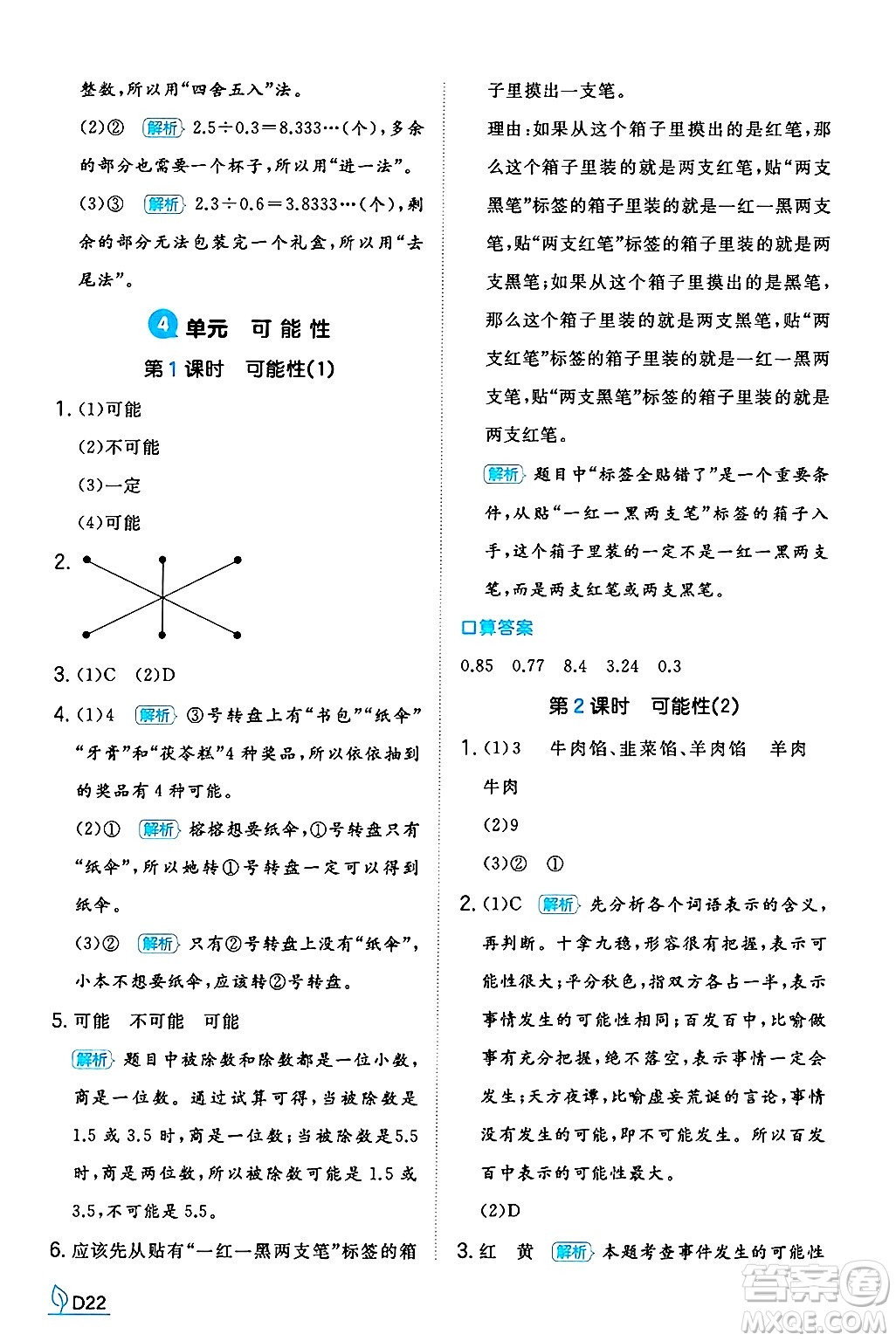 湖南教育出版社2024年秋一本同步訓(xùn)練五年級(jí)數(shù)學(xué)上冊(cè)人教版河南專(zhuān)版答案