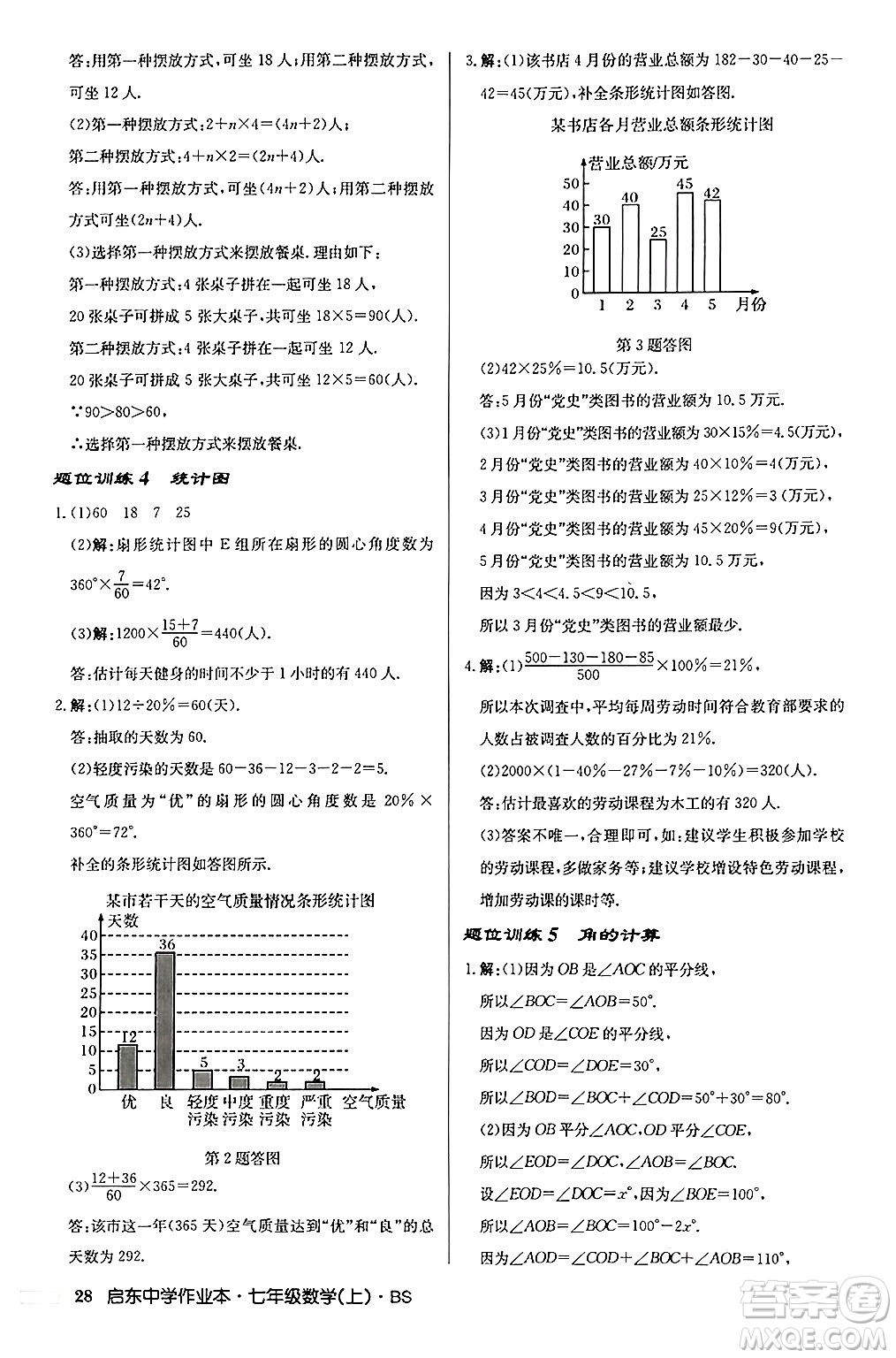 龍門書局2024秋啟東中學(xué)作業(yè)本七年級(jí)數(shù)學(xué)上冊(cè)北師大版答案