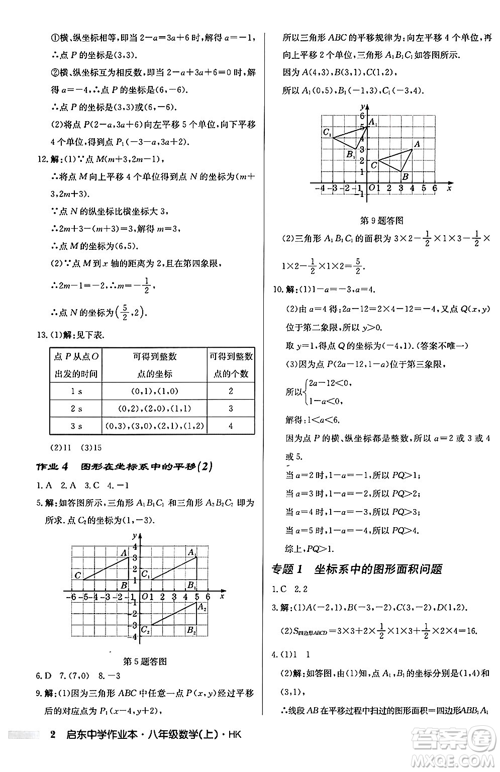 龍門(mén)書(shū)局2024秋啟東中學(xué)作業(yè)本八年級(jí)數(shù)學(xué)上冊(cè)滬科版答案