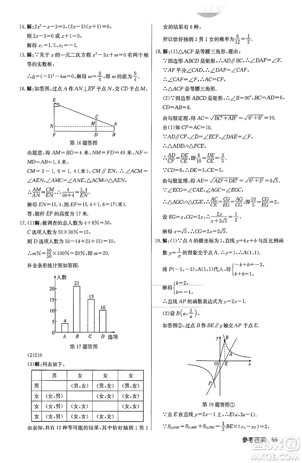 龍門書局2024秋啟東中學(xué)作業(yè)本九年級(jí)數(shù)學(xué)上冊北師大版答案
