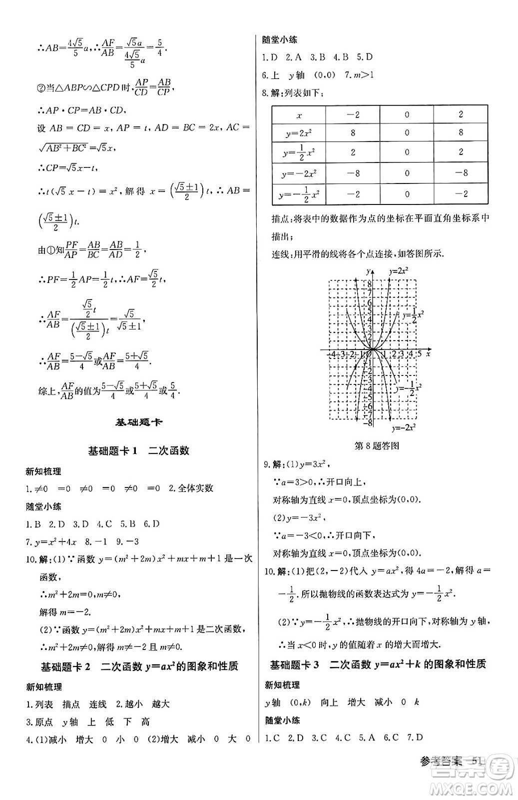 龍門書(shū)局2024秋啟東中學(xué)作業(yè)本九年級(jí)數(shù)學(xué)上冊(cè)滬科版答案