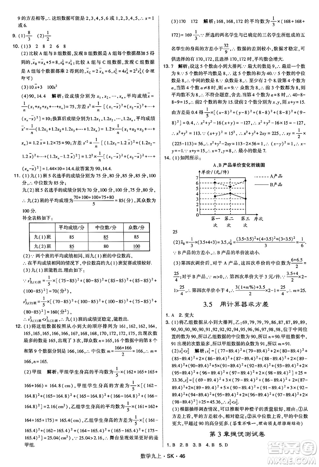 河海大學出版社2024年秋學霸題中題九年級數(shù)學上冊蘇科版答案