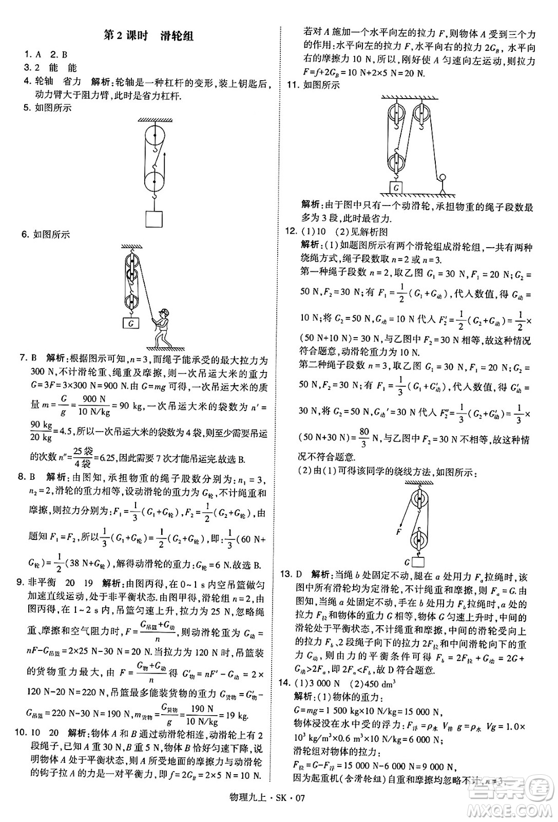 河海大學(xué)出版社2024年秋學(xué)霸題中題九年級(jí)物理上冊(cè)蘇科版答案