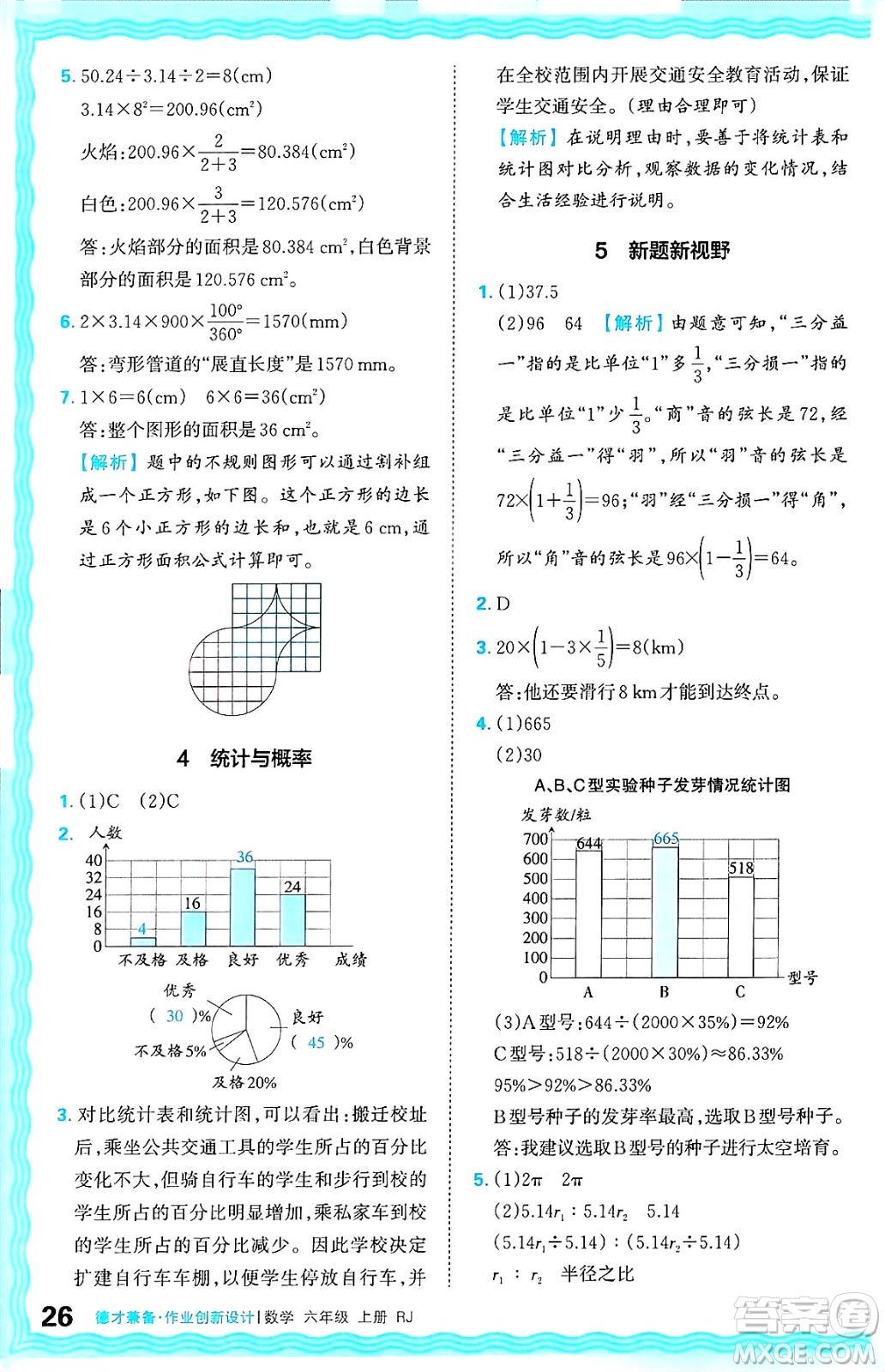 江西人民出版社2024年秋王朝霞德才兼?zhèn)渥鳂I(yè)創(chuàng)新設(shè)計(jì)六年級(jí)數(shù)學(xué)上冊(cè)人教版答案