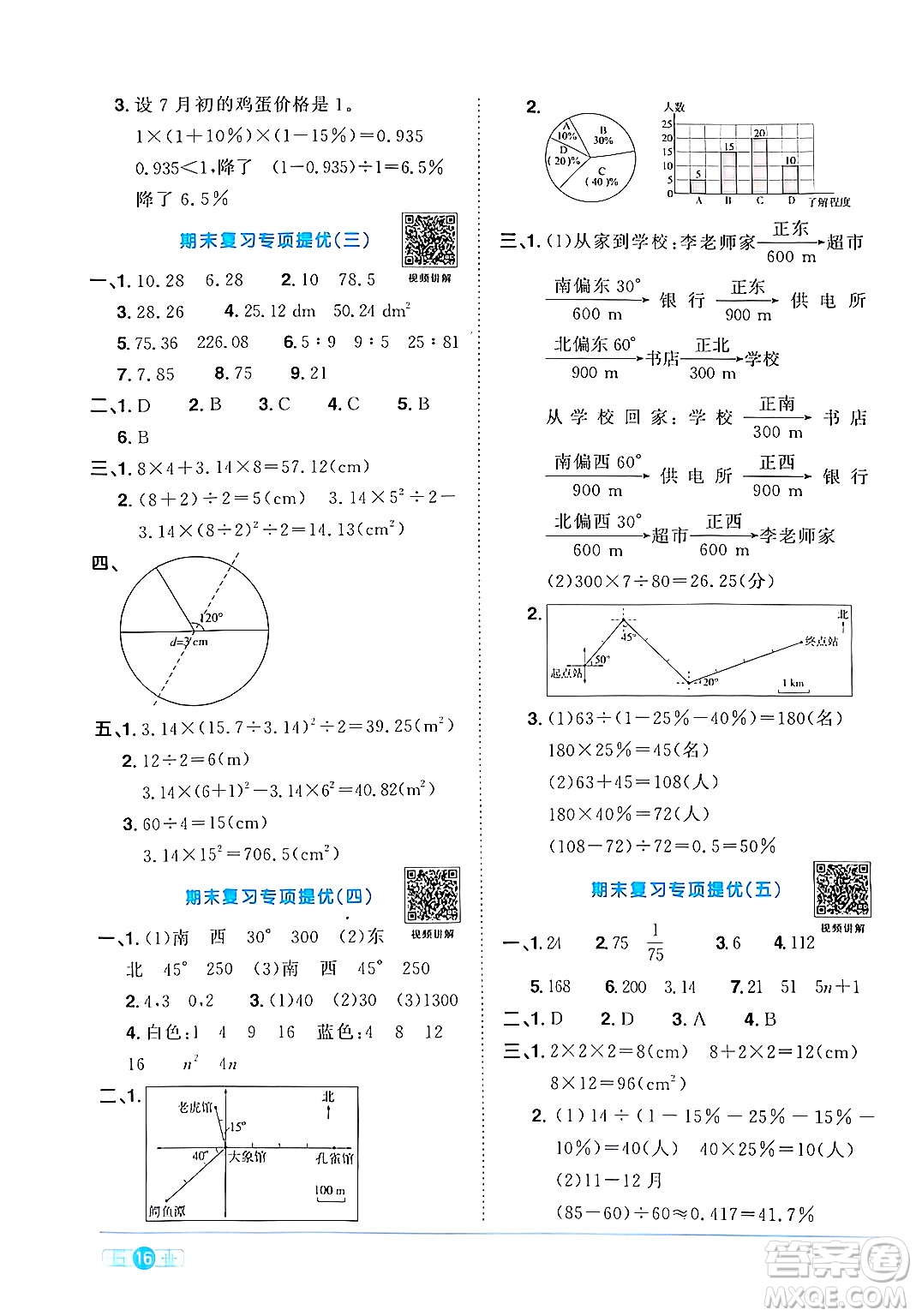 江西教育出版社2024年秋陽光同學(xué)課時(shí)優(yōu)化作業(yè)六年級數(shù)學(xué)上冊人教版答案