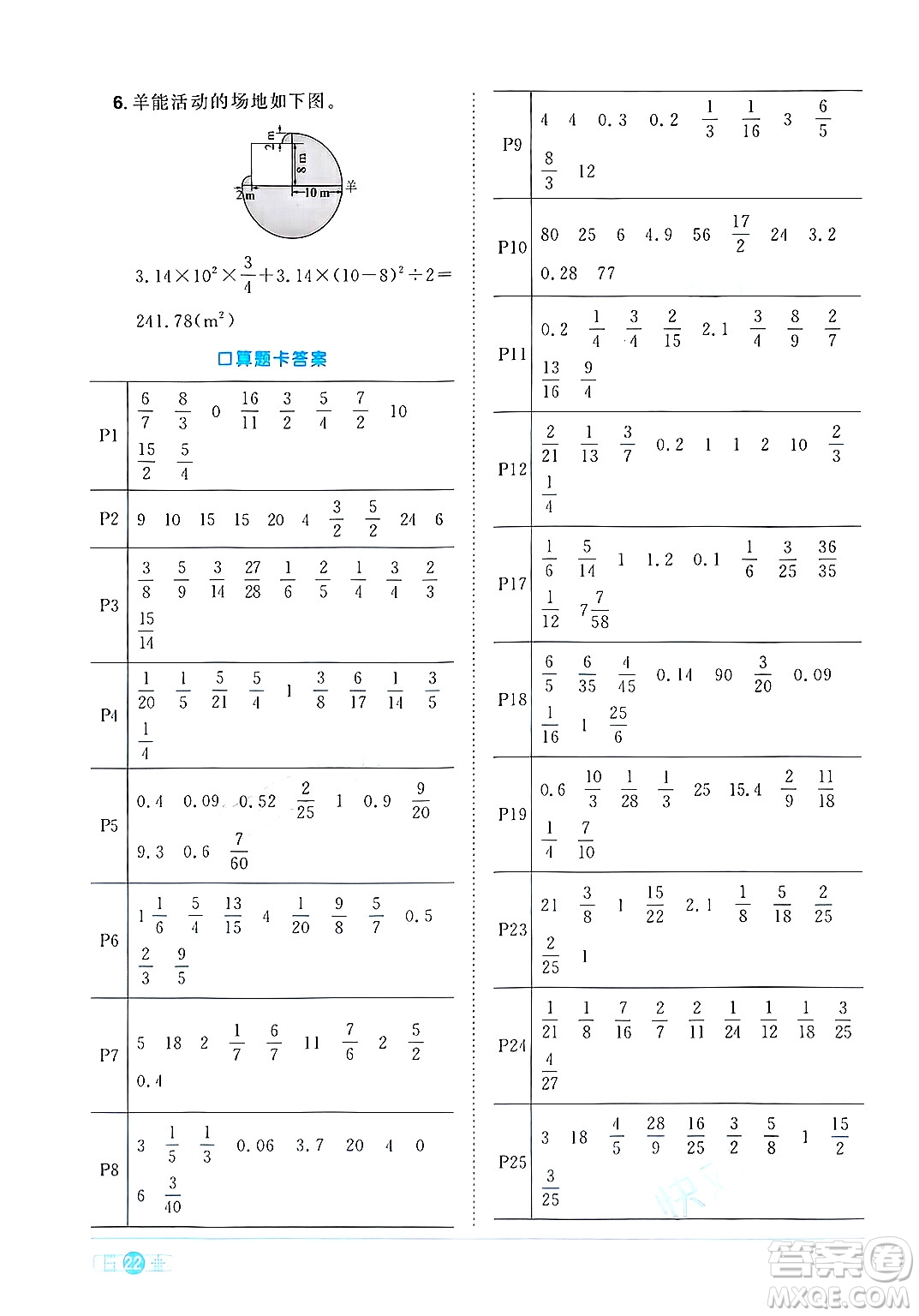 江西教育出版社2024年秋陽光同學(xué)課時(shí)優(yōu)化作業(yè)六年級數(shù)學(xué)上冊人教版答案