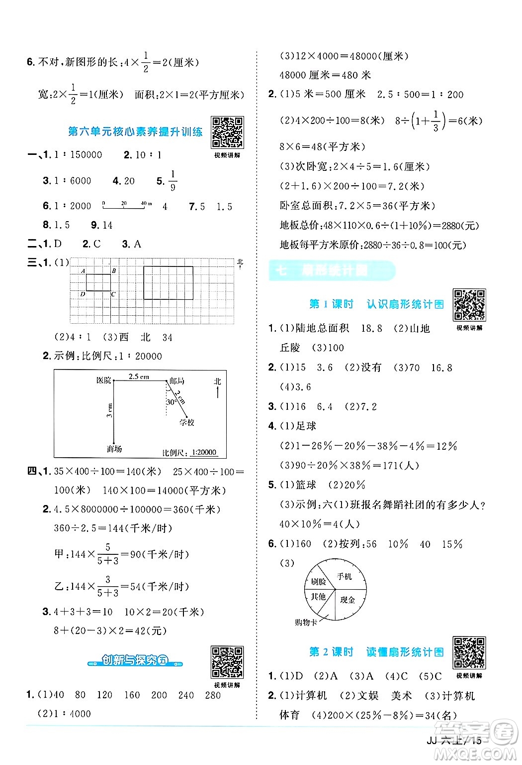 江西教育出版社2024年秋陽(yáng)光同學(xué)課時(shí)優(yōu)化作業(yè)六年級(jí)數(shù)學(xué)上冊(cè)冀教版答案