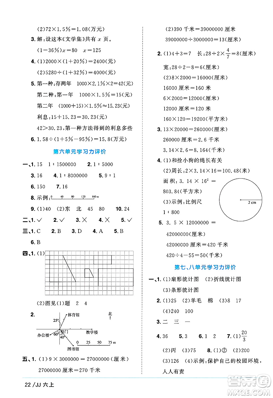 江西教育出版社2024年秋陽(yáng)光同學(xué)課時(shí)優(yōu)化作業(yè)六年級(jí)數(shù)學(xué)上冊(cè)冀教版答案