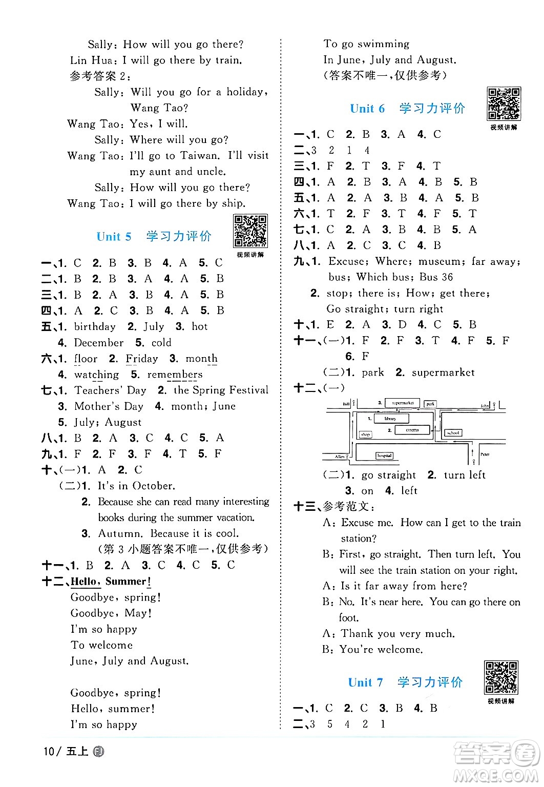 江西教育出版社2024年秋陽(yáng)光同學(xué)課時(shí)優(yōu)化作業(yè)五年級(jí)英語(yǔ)上冊(cè)閩教版福建專版答案