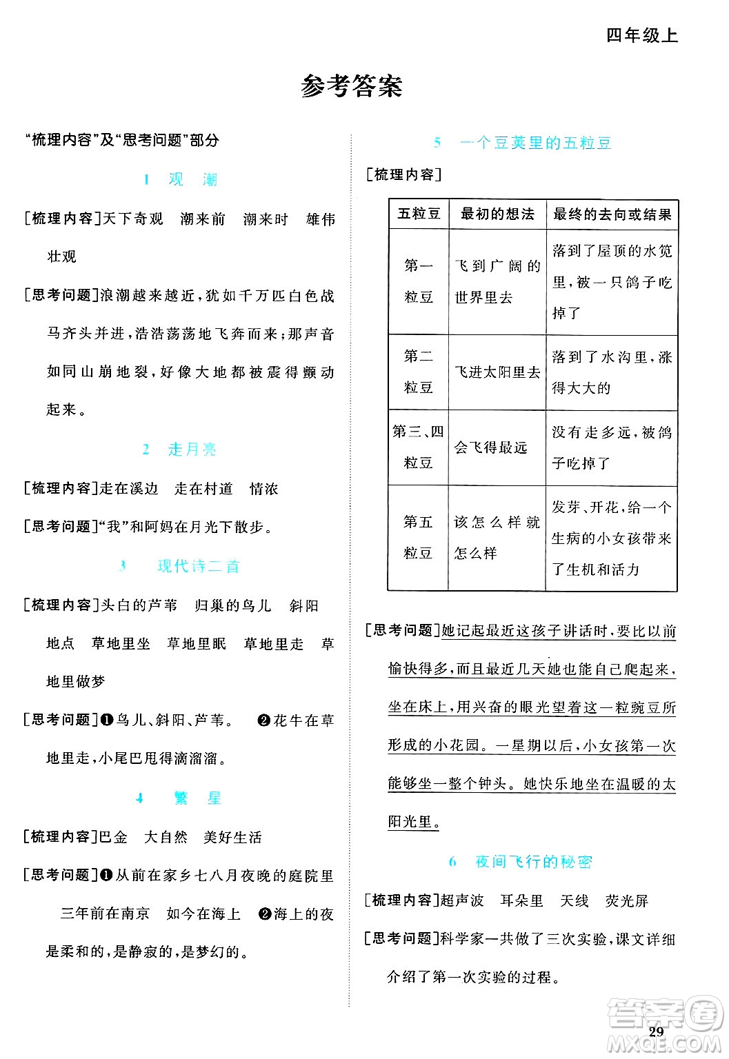 江西教育出版社2024年秋陽(yáng)光同學(xué)課時(shí)優(yōu)化作業(yè)四年級(jí)語(yǔ)文上冊(cè)人教版河北專版答案