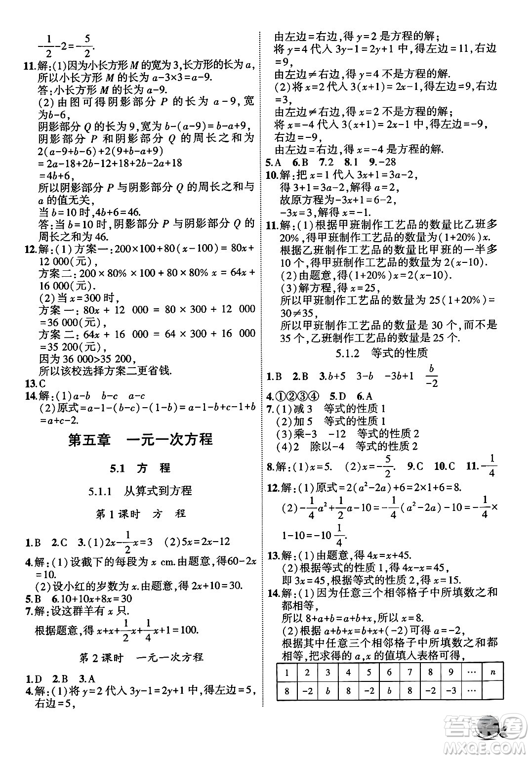 安徽大學(xué)出版社2024年秋創(chuàng)新課堂創(chuàng)新作業(yè)本七年級(jí)數(shù)學(xué)上冊(cè)人教版答案