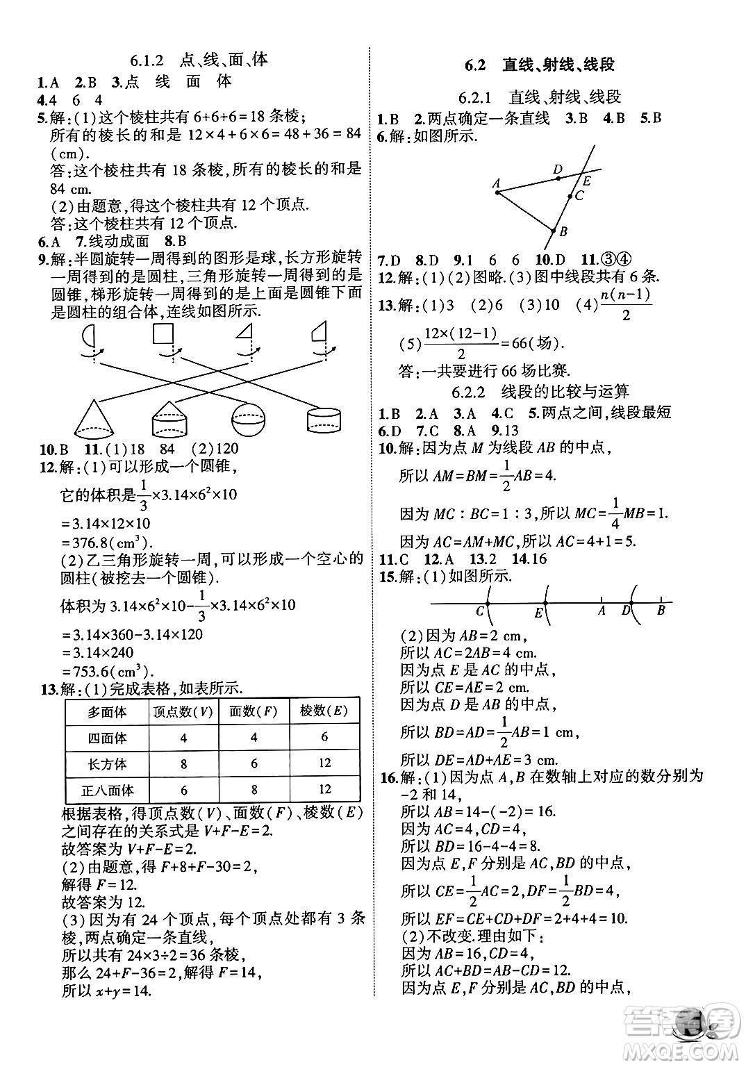 安徽大學(xué)出版社2024年秋創(chuàng)新課堂創(chuàng)新作業(yè)本七年級(jí)數(shù)學(xué)上冊(cè)人教版答案