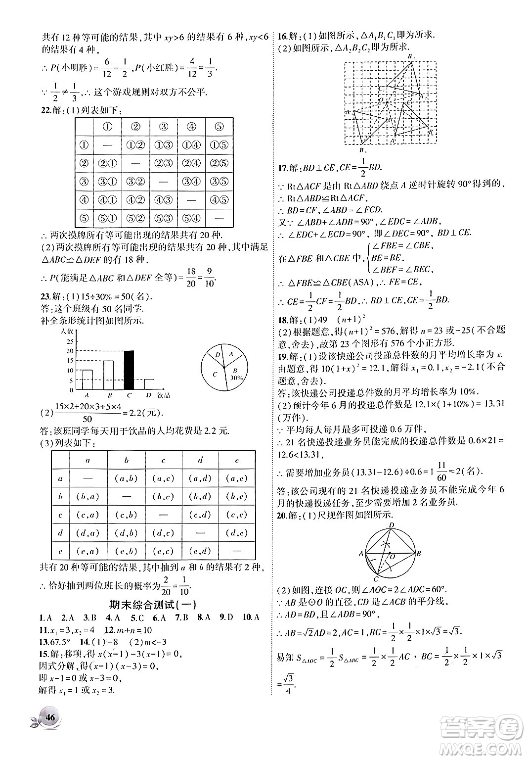 安徽大學(xué)出版社2024年秋創(chuàng)新課堂創(chuàng)新作業(yè)本九年級(jí)數(shù)學(xué)上冊(cè)人教版答案