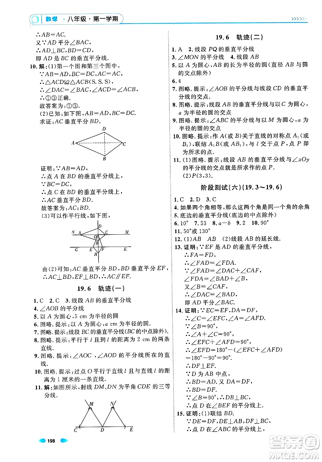 天津人民出版社2024年秋上海作業(yè)八年級(jí)數(shù)學(xué)上冊(cè)上海專版答案