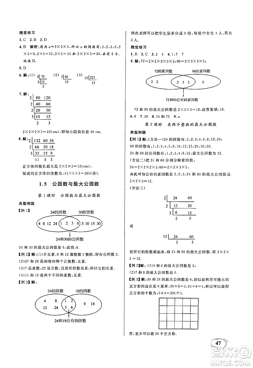 天津人民出版社2024年秋上海作業(yè)六年級數(shù)學(xué)上冊上海專版答案