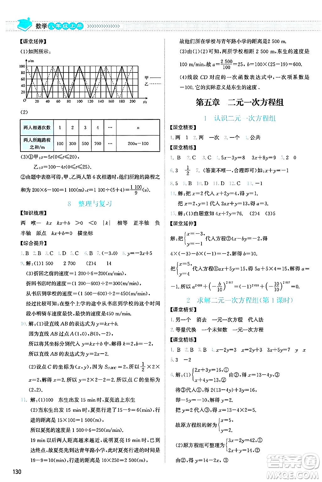 北京師范大學(xué)出版社2024年秋課堂精練八年級數(shù)學(xué)上冊北師大版山西專版答案