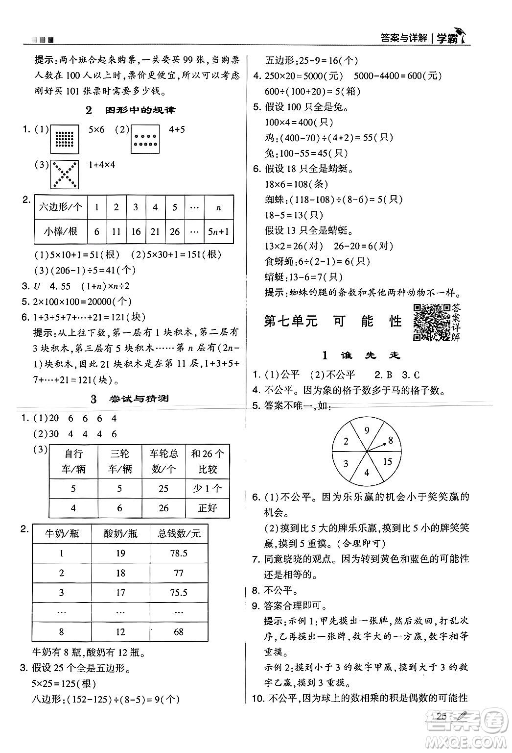 河海大學出版社2024年秋5星學霸五年級數學上冊北師大版答案