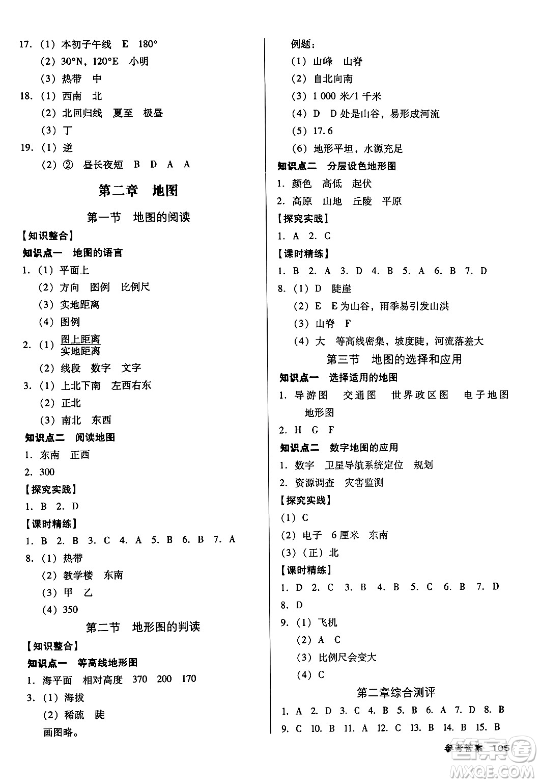 廣東經濟出版社2024年秋全優(yōu)點練課計劃七年級地理上冊人教版答案