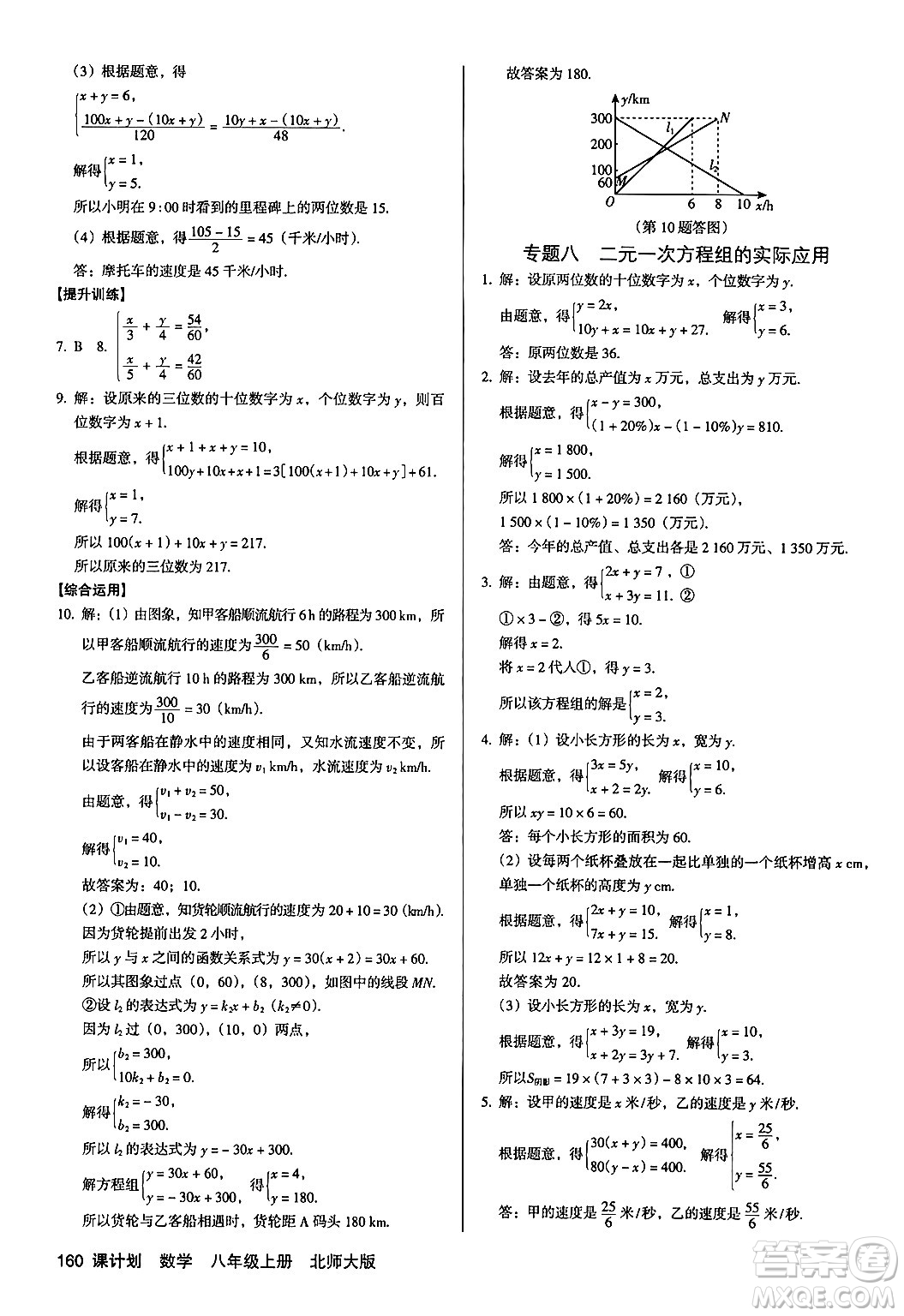 廣東經(jīng)濟出版社2024年秋全優(yōu)點練課計劃八年級數(shù)學(xué)上冊北師大版答案