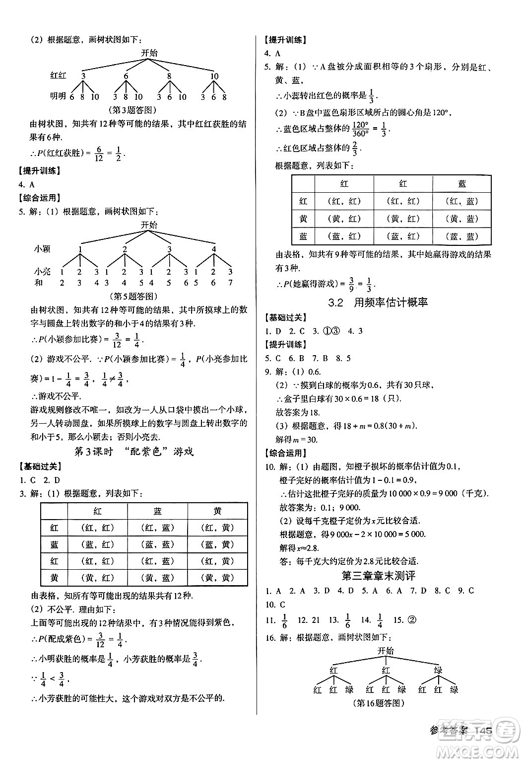 廣東經(jīng)濟(jì)出版社2024年秋全優(yōu)點(diǎn)練課計(jì)劃九年級(jí)數(shù)學(xué)上冊(cè)北師大版答案