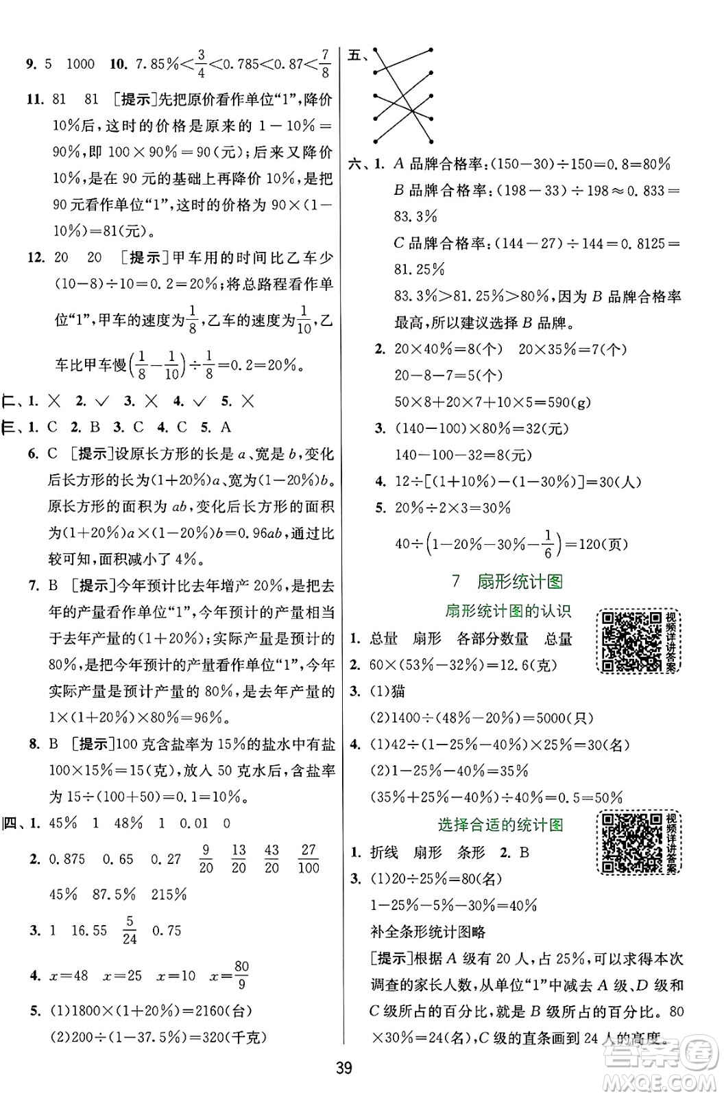 江蘇人民出版社2024年秋春雨教育實(shí)驗(yàn)班提優(yōu)訓(xùn)練六年級數(shù)學(xué)上冊人教版答案