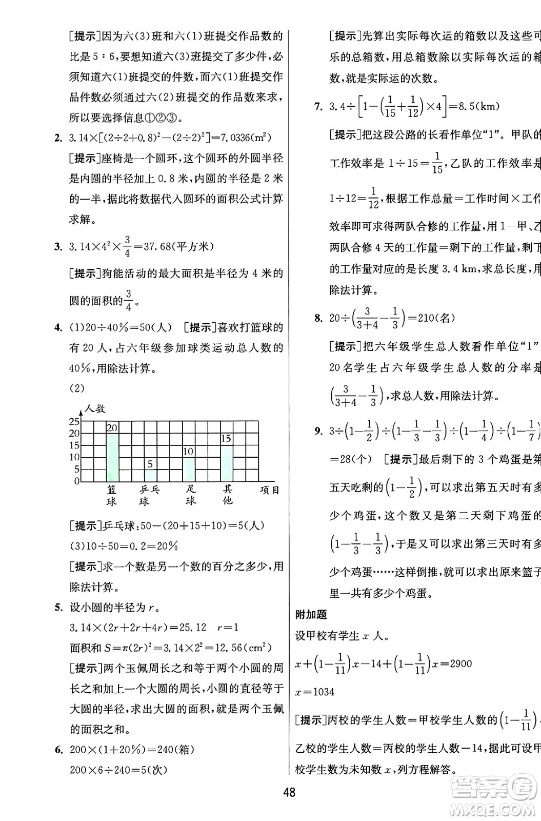 江蘇人民出版社2024年秋春雨教育實(shí)驗(yàn)班提優(yōu)訓(xùn)練六年級數(shù)學(xué)上冊人教版答案