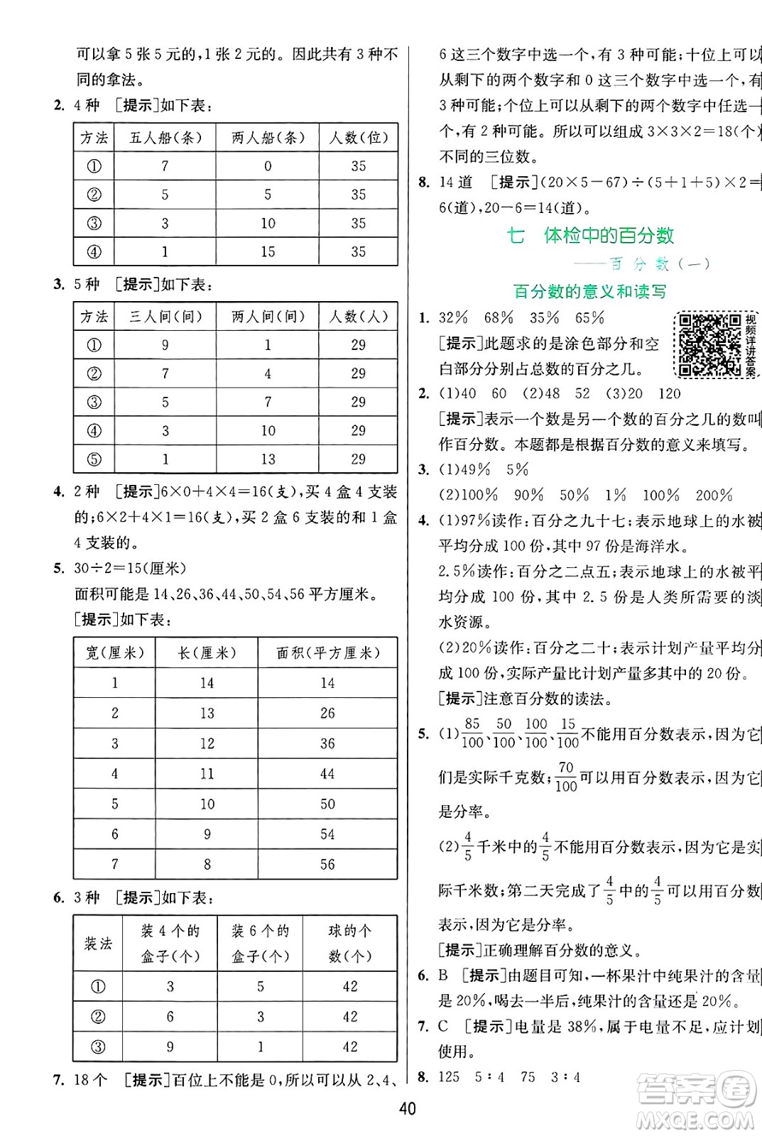 江蘇人民出版社2024年秋春雨教育實(shí)驗(yàn)班提優(yōu)訓(xùn)練六年級數(shù)學(xué)上冊青島版山東專版答案