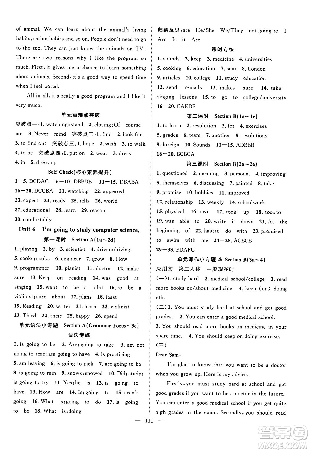 長(zhǎng)江少年兒童出版社2024年秋優(yōu)質(zhì)課堂導(dǎo)學(xué)案課堂作業(yè)八年級(jí)英語上冊(cè)人教版答案