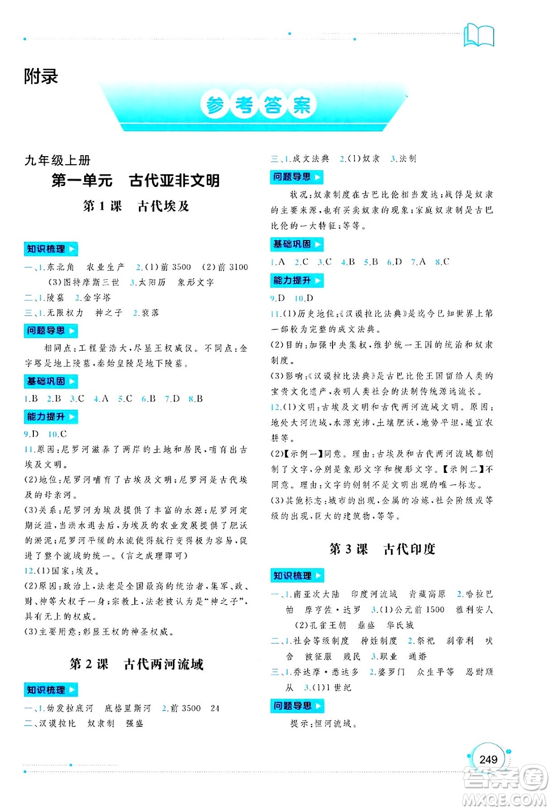 廣西師范大學(xué)出版社2025年春新課程學(xué)習(xí)與測(cè)評(píng)同步學(xué)習(xí)九年級(jí)世界歷史全一冊(cè)通用版答案