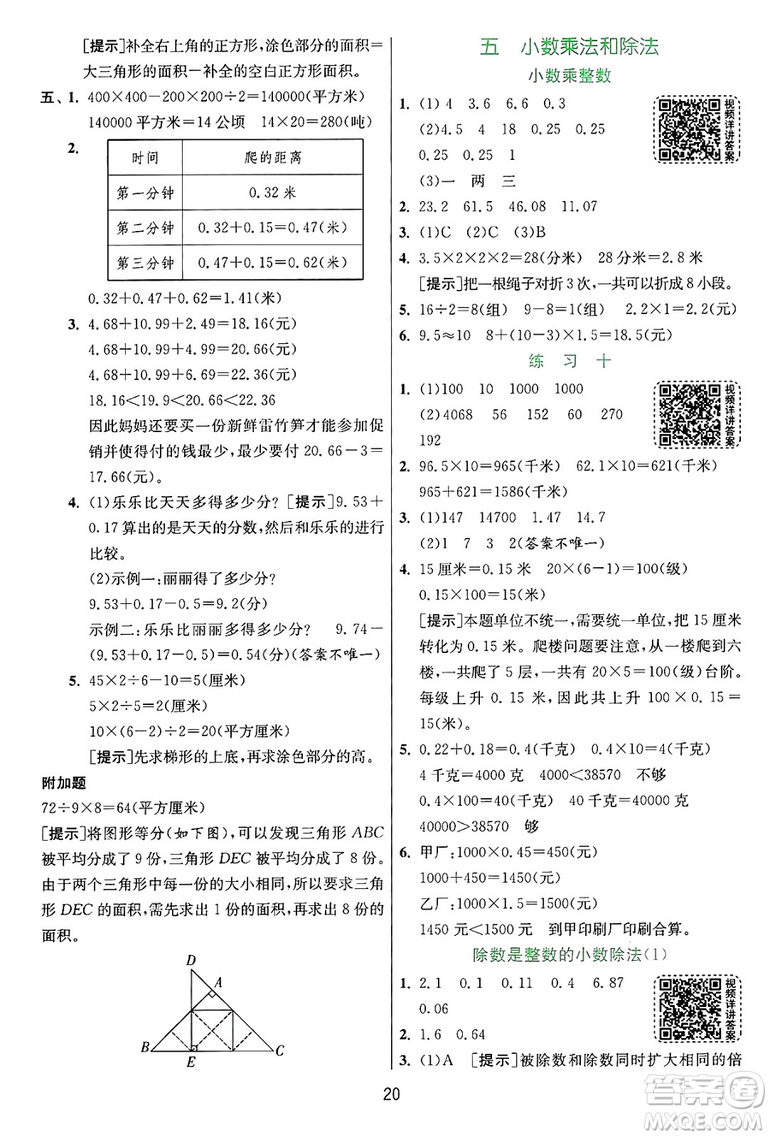 江蘇人民出版社2024年秋春雨教育實驗班提優(yōu)訓練五年級數(shù)學上冊蘇教版江蘇專版答案